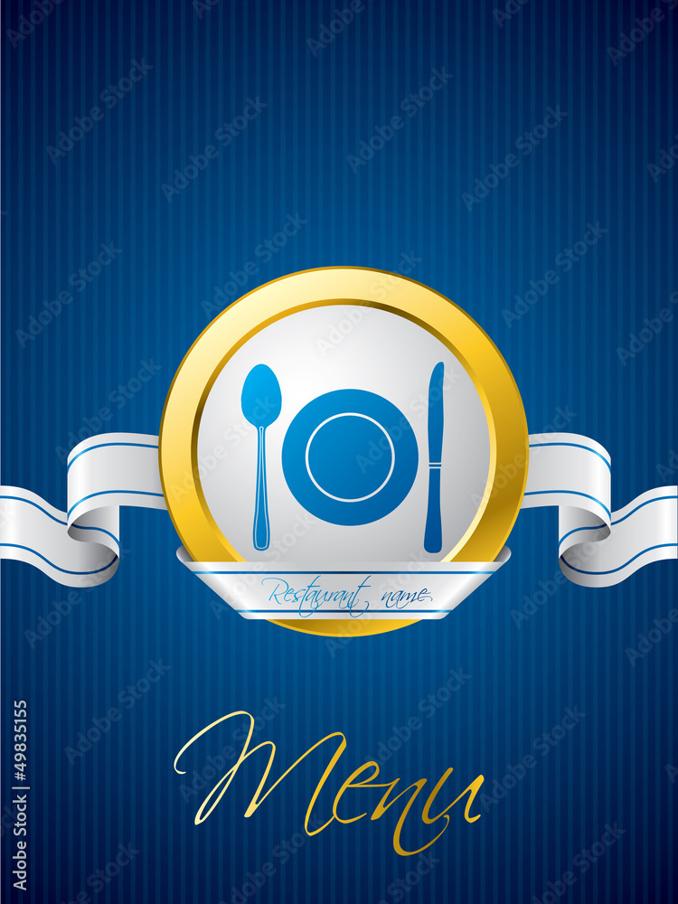 Fototapeta premium Blue menu brochure design