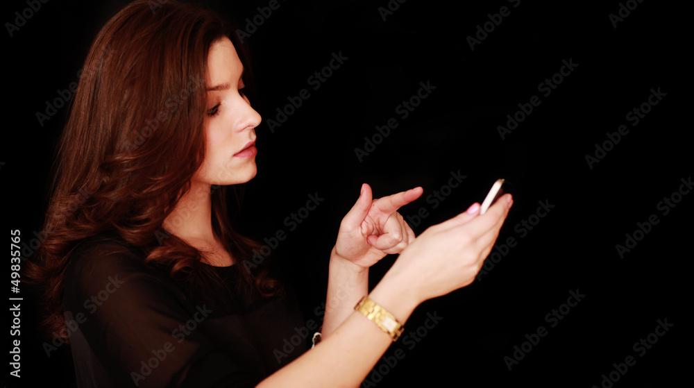 Fototapeta premium hübsche Frau mit Telefon