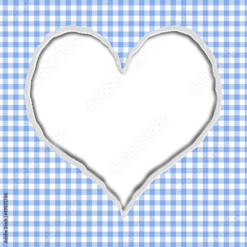 Blue Gingham Torn Background for your message or invitation