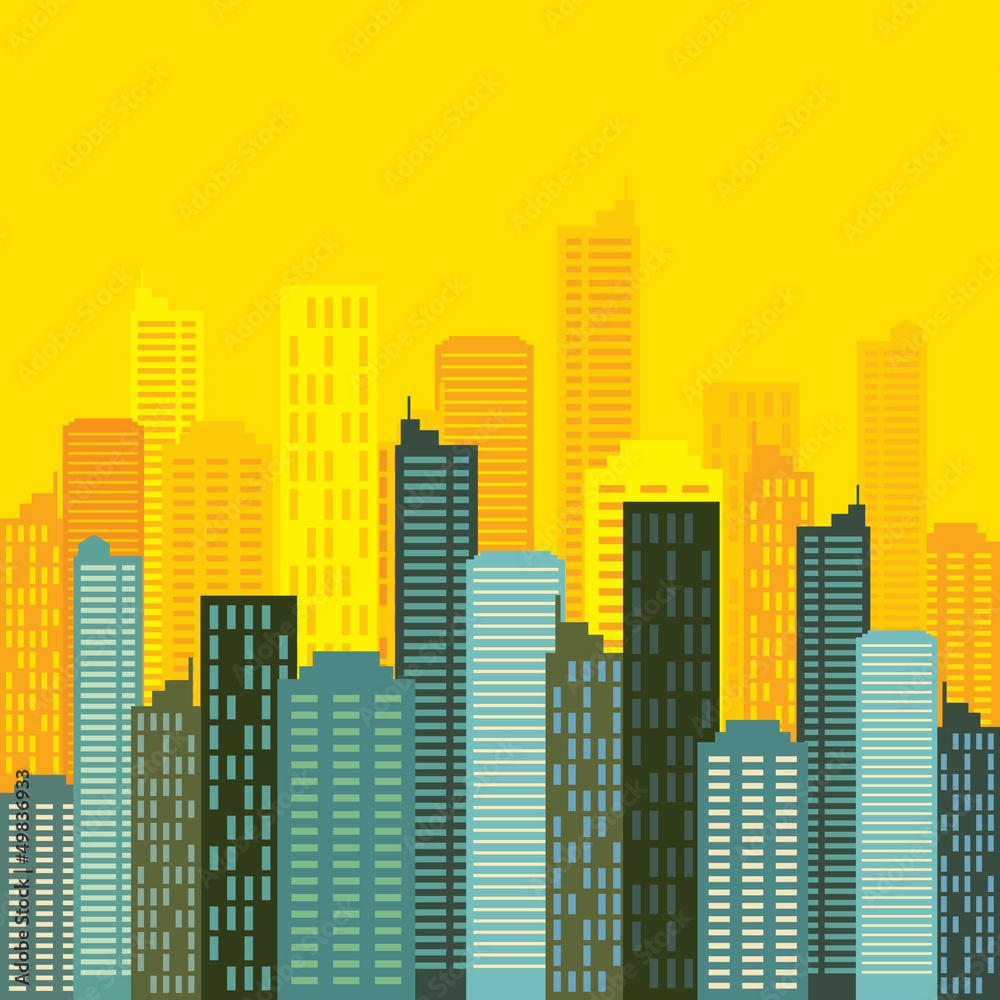 city skyline buildings vector