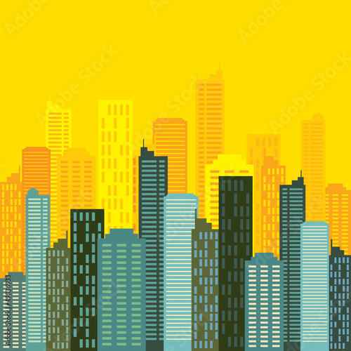 city skyline buildings vector