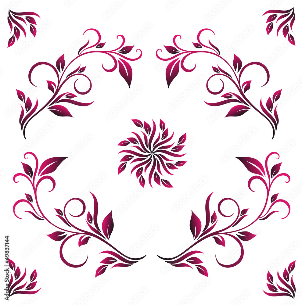 Obraz premium swirling red flowers