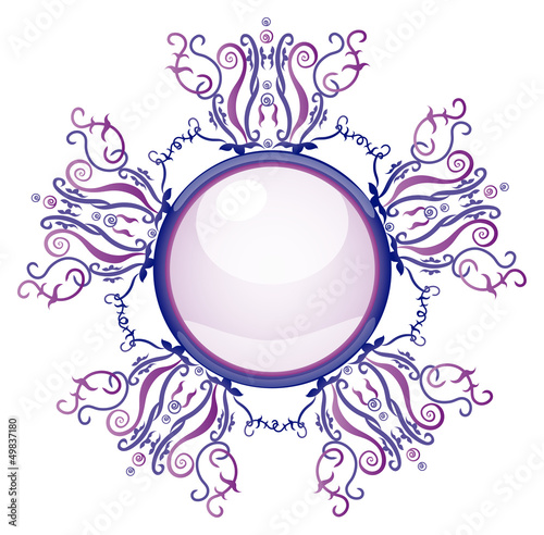 Violet and blue brooch. Illustration 10 version