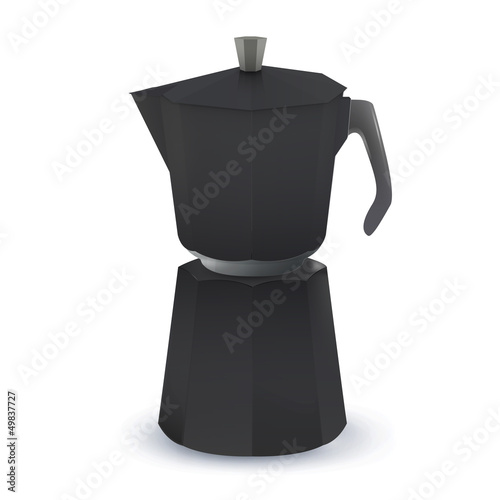 Black coffee pot. Vector design