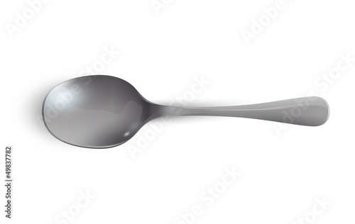 Realistic spoon on white background. Vector design.
