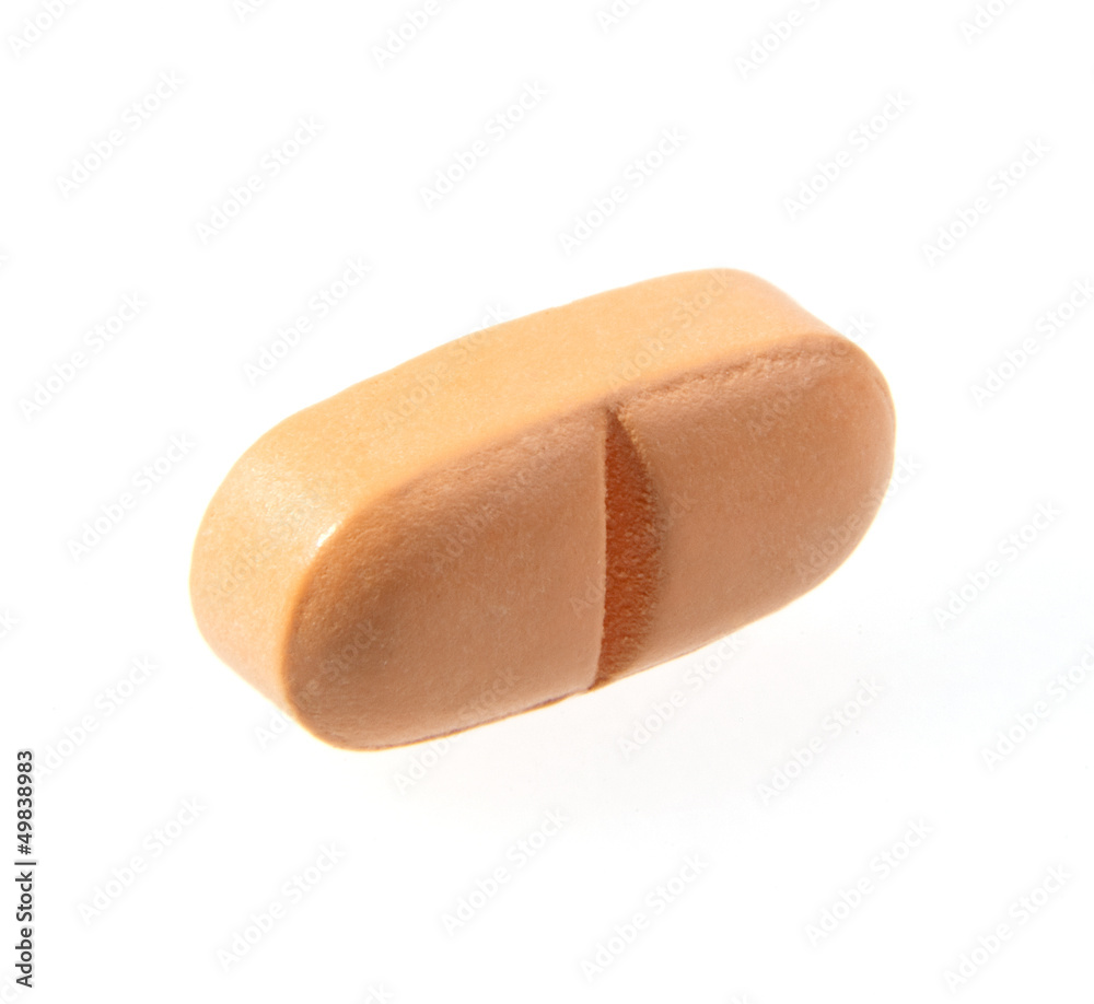 Pill macro isolated on white background Pill macro isolated on white background