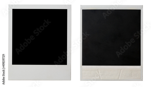 polaroid photo frame both sides isolated on white