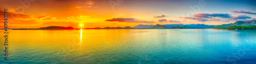 Fotobehang Sunset panorama