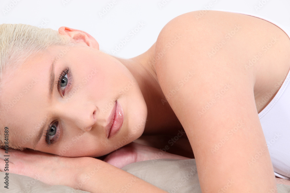 Attractive woman lying down