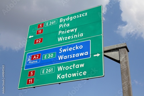 Road sign in Poland