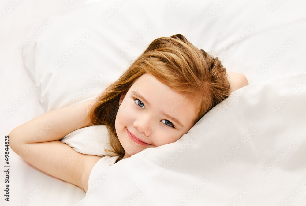 Adorable little girl awaked up Adorable little girl awaked up