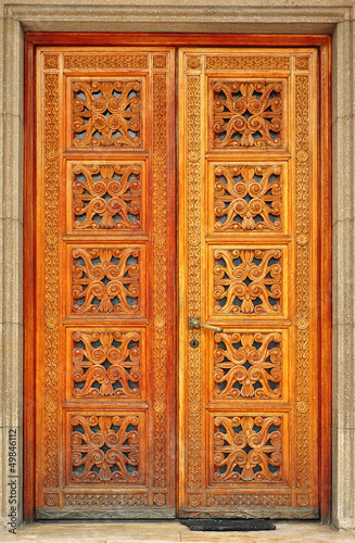 Old wooden entrance door