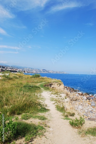 San Remo town and coast, italian riviera landscape, Italy