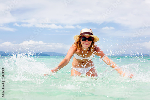 Beautiful young woman in bikini on the sunny tropical beach rela © Dmytro Panchenko