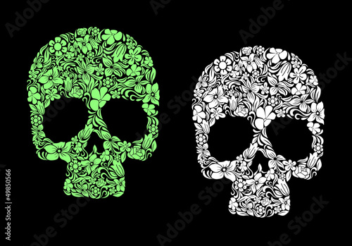 Floral human skull