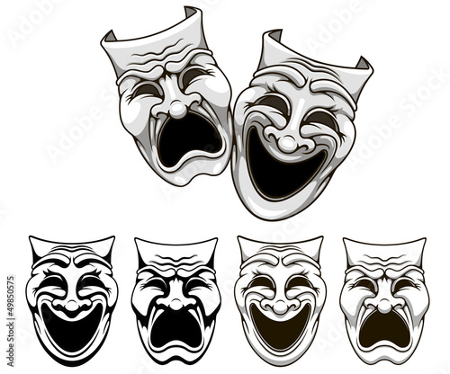 Tragedy and comedy theater masks