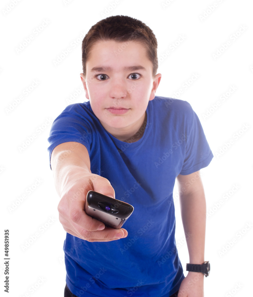 Junge mit Fernbedienung Junge mit Fernbedienung