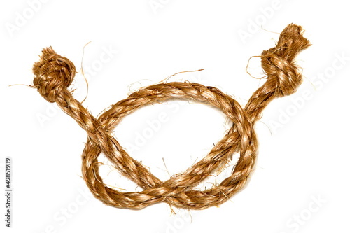 image of hemp rope on a white background