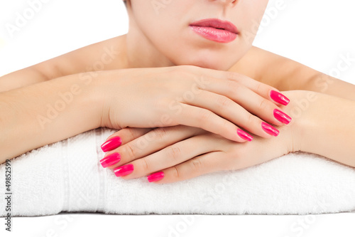 woman s hands. spa salon. isolated