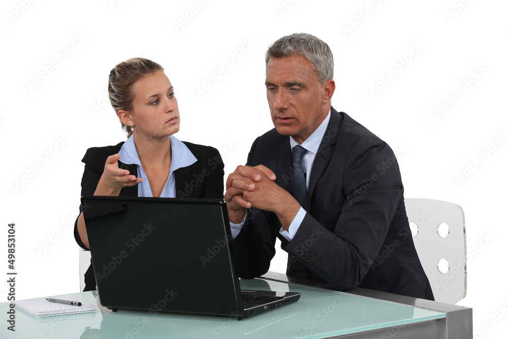 Man considering his colleague's proposal Man considering his colleague's proposal