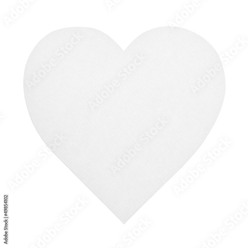 Heart shaped paper isolated on white