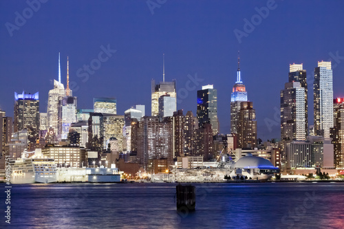 The New York City Uptown skyline in the night