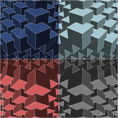 Urban City Boxes Cube With Hidden Lines Vector 177