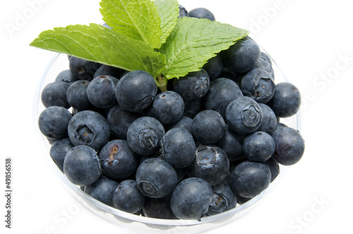 blueberries on a white background in the restaurant
