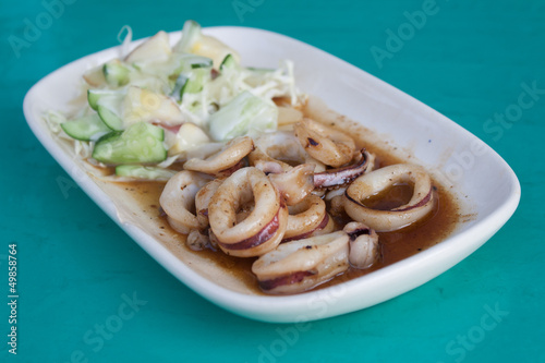 Fried squid with butter