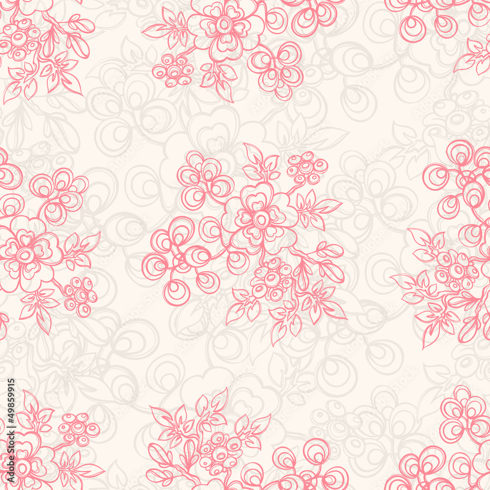 seamless beige floral background