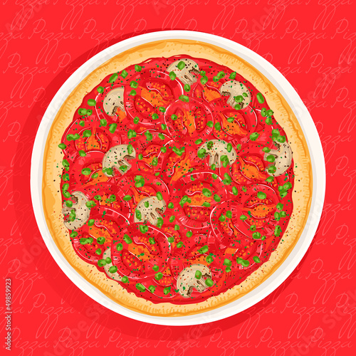 vegetarian tomato pizza