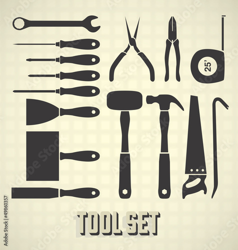 Vector Set: Construction Tool Silhouettes