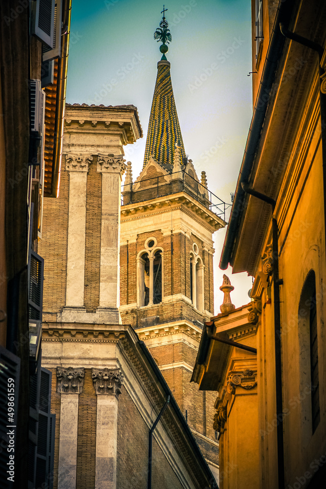 Fototapeta premium On the streets of Rome in the summer. Italy.