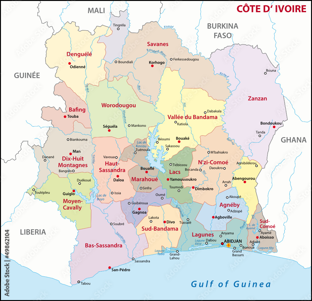 Côte d'Ivoire administrative divisions