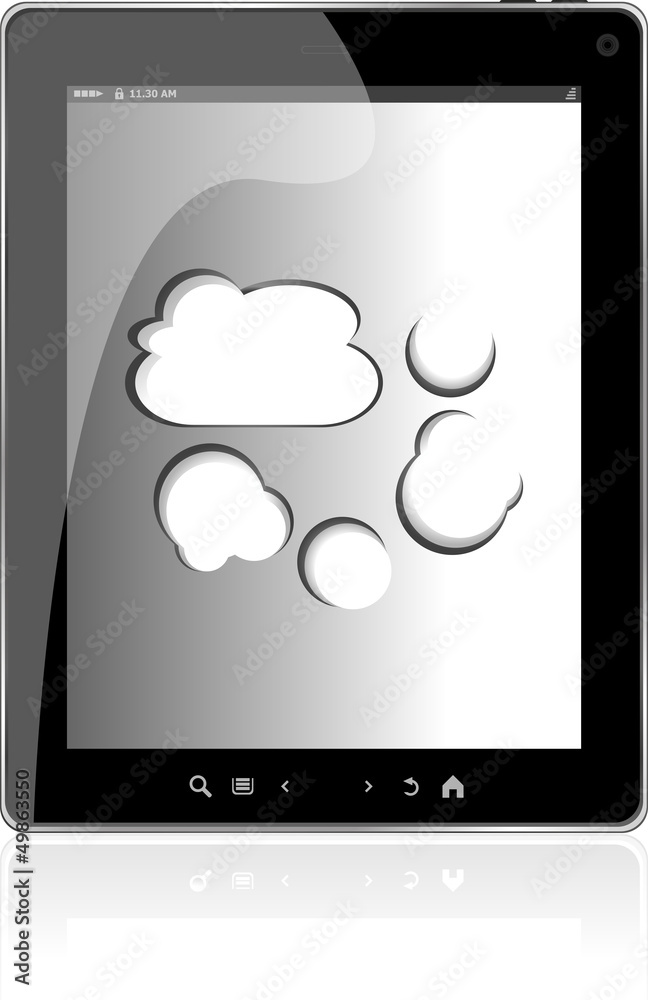 Cloud-computing connection on the digital tablet pc. Isolated Cloud-computing connection on the digital tablet pc. Isolated