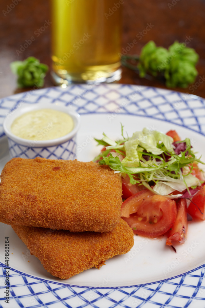 Schnitzel with salad