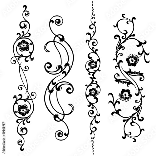 Vector set swirling elements for design ornaments floral
