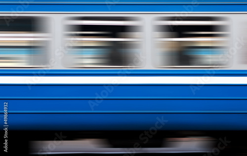 the window of a moving electric train