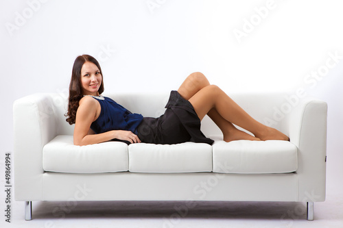 woman on a sofa