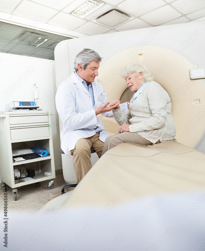 Radiologist Comforting Female Patient Radiologist Comforting Female Patient