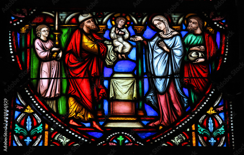 Holy Family - Stained Glass - Jesus, Mary and Joseph