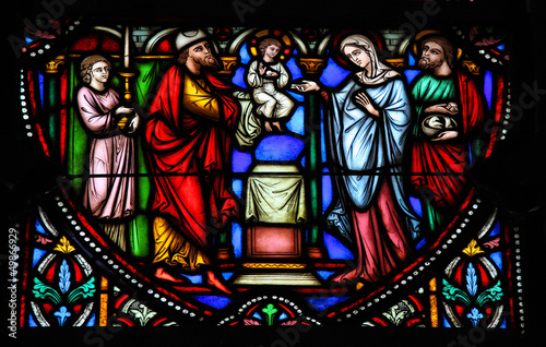 Holy Family - Stained Glass - Jesus  Mary and Joseph