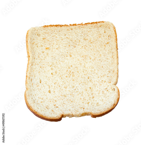 Slice of weat bread isolated on white background