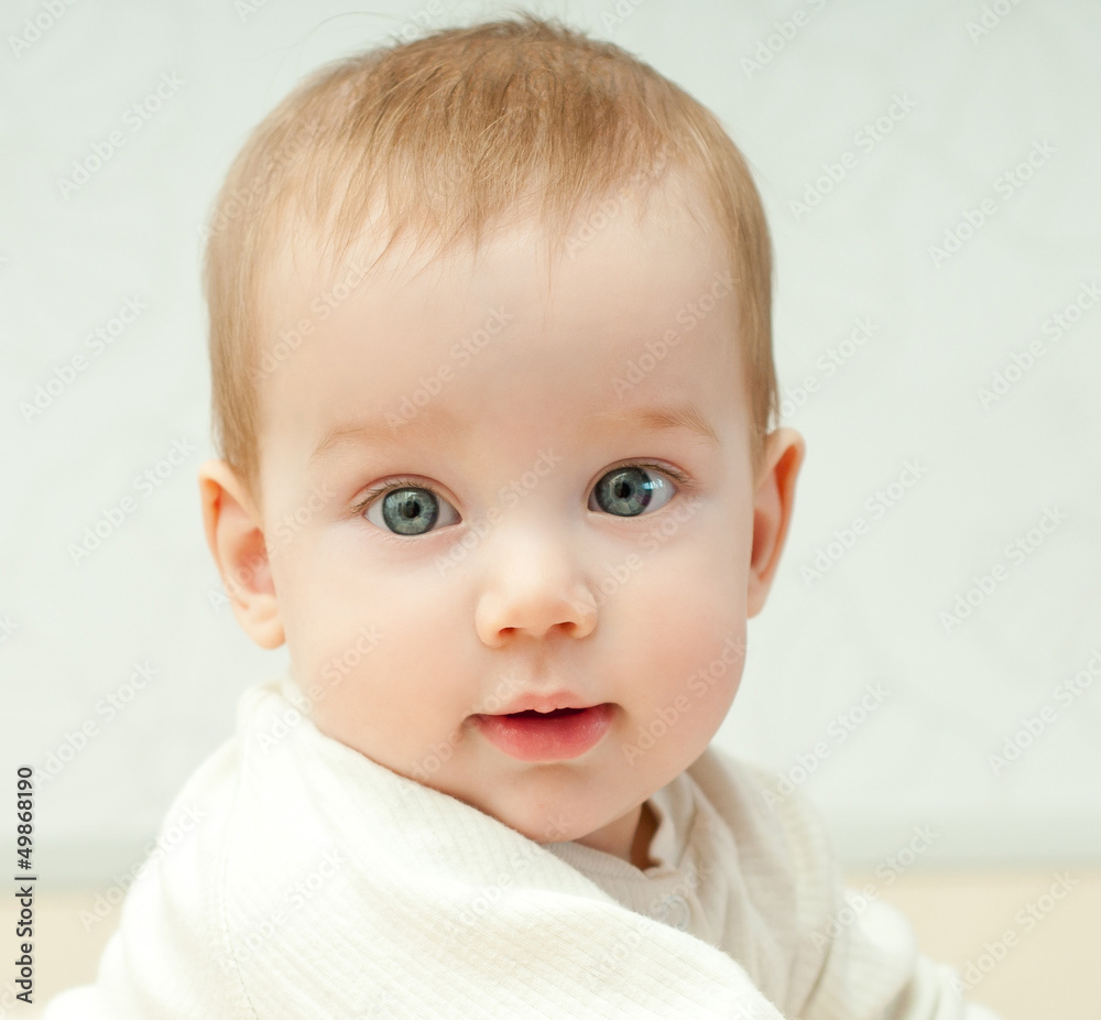 bright portrait of adorable baby