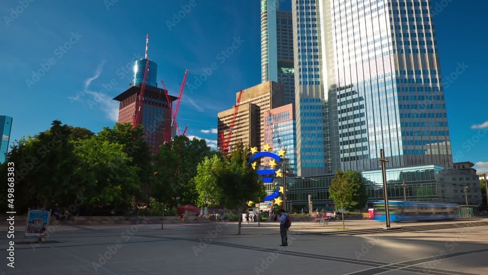 Euro, Frankfurt am Main, Timelapse, Zeitraffer