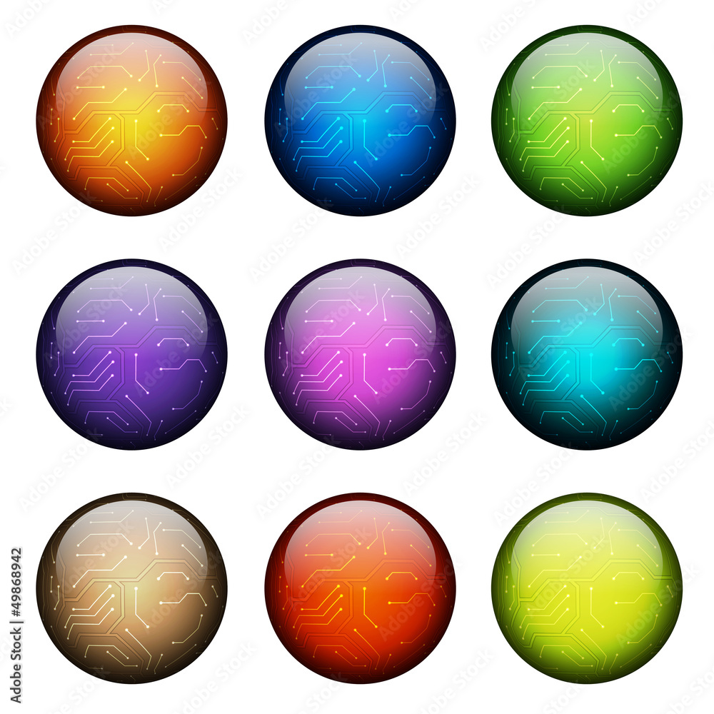 Set of glass sphere