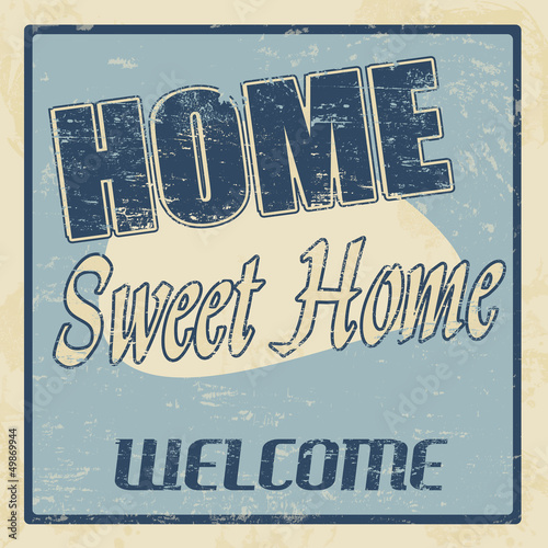 Home sweet home vintage poster