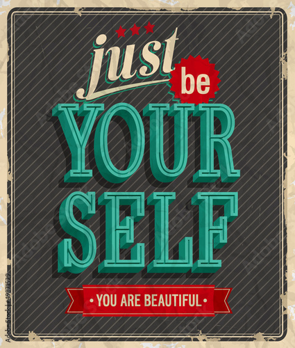 Vintage card - Just be your self
