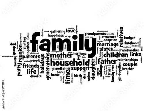 FAMILY Tag Cloud (father mother parents baby children)