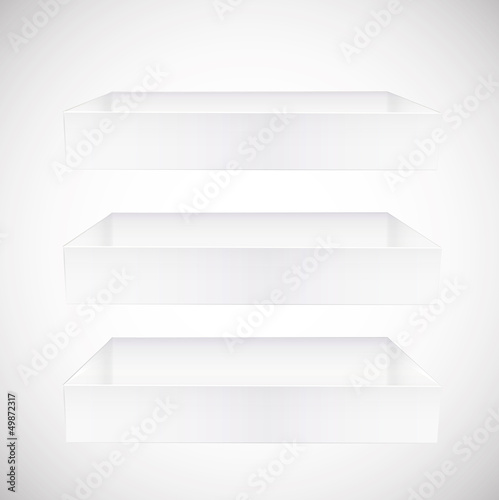 shelves on white background. Vector design.